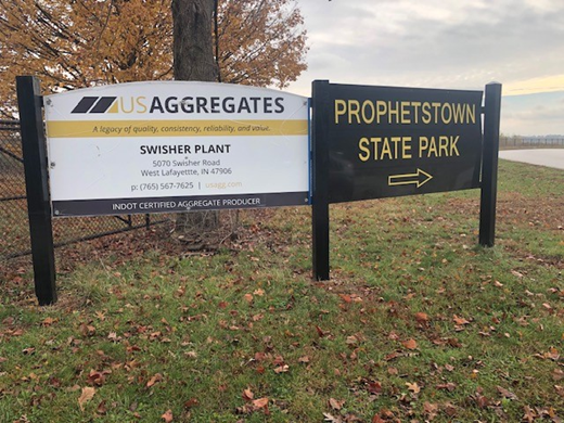 US Aggregates Swisher Plant Front Gate Sign