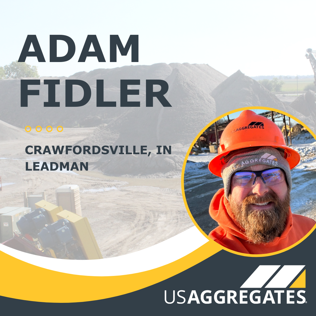 Adam Fidler headshot overlayed on USAgg Crawfordsville Plant graphic